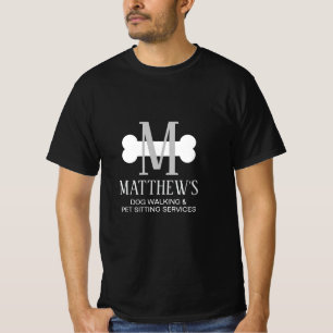 Dog walking & pet sitting business company t shirt