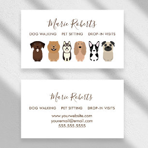 Dog Walking, Pet Sitting, Cat Care, Boarding Business Card