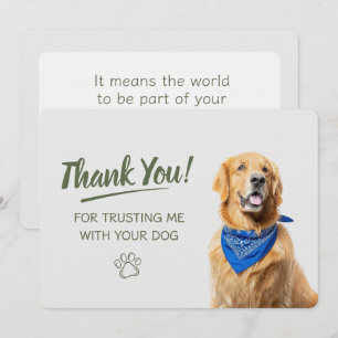 Dog Walking Pet Sitting Thank You Card