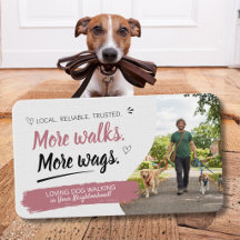 Dog Walking Pet Sitting with QR Code Business Card