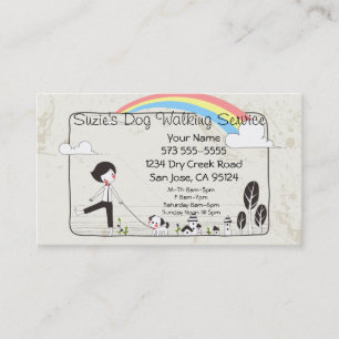 Dog Walking Service Business Card