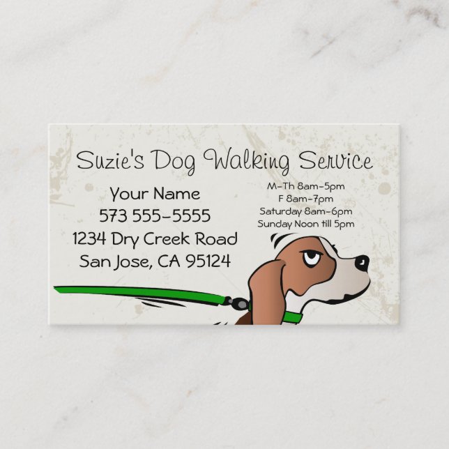 Dog Walking Service Business Card (Front)