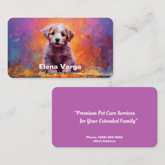 Dog Walking Services Business Card (Front/Back)