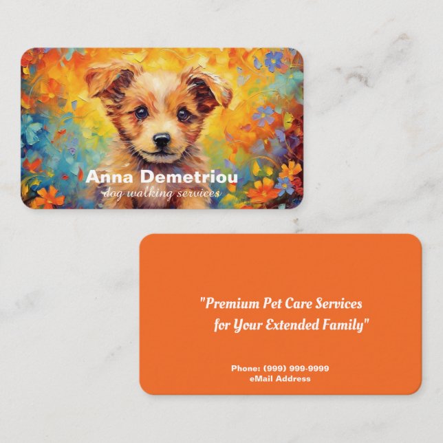 Dog Walking Services Business Card (Front/Back)
