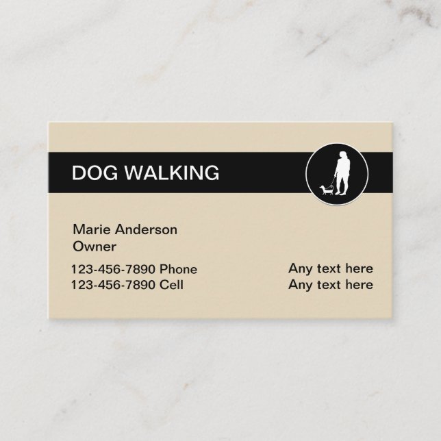Dog Walking Services Business Cards (Front)
