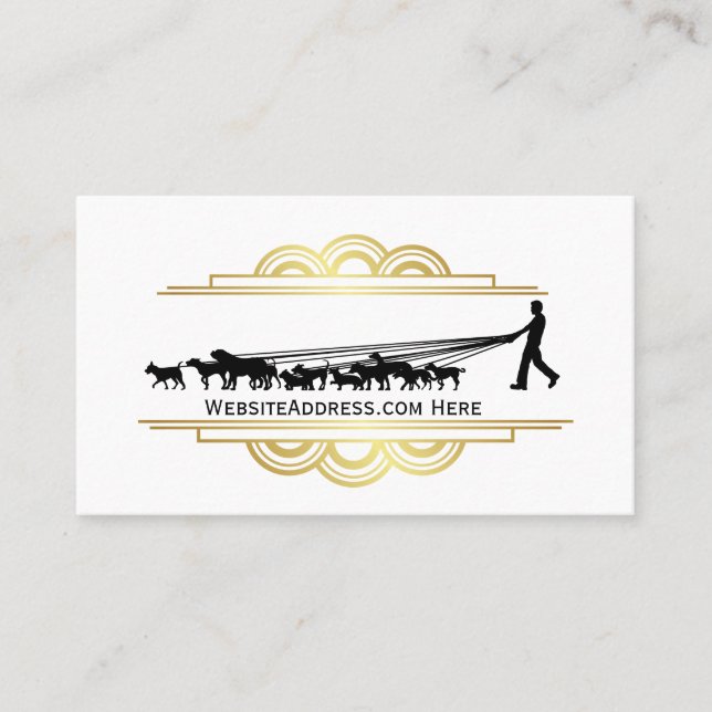 Dog Walking Silhouette Business Card (Front)