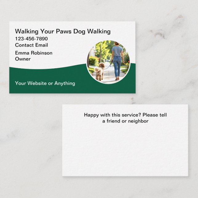 Dog Walking Sitting Business Cards (Front/Back)