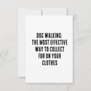 Dog walking: the most effective way to collect fur thank you card