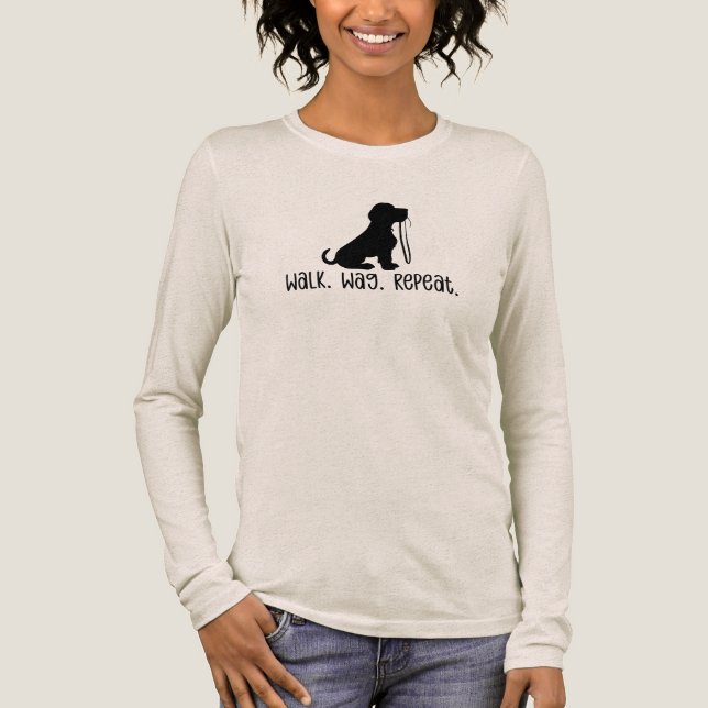 Dog Walking - Walk. Wag. Repeat.  Tri-Blend Shirt (Front)