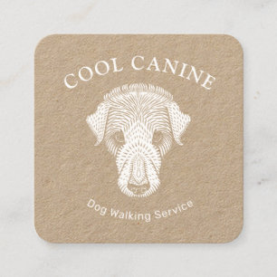 Dog Walking Walker Kraft Business Card