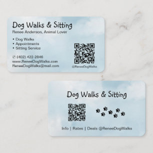 Dog Walks and Sitting   QR Code Business Card