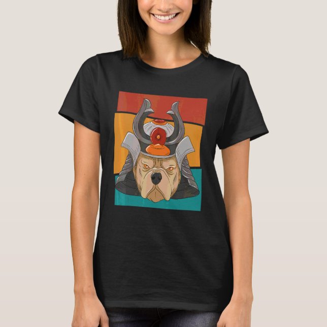 Dog Warrior Bulldog Samurai T-Shirt (Front)