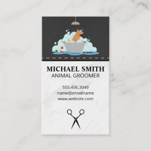 Dog Wash Pet Grooming Dog Icon Business Card