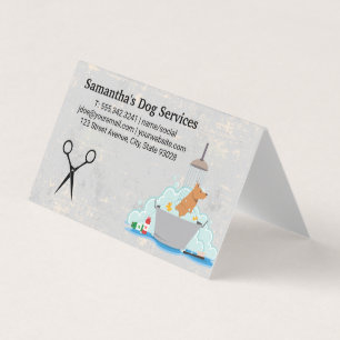 Dog Wash Shears Business Card