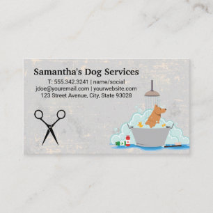 Dog Wash Shears Business Card