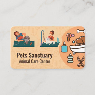 Dog Wash Shower Grooming Animal Care Business Card