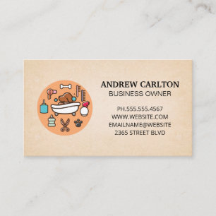 Dog Wash Shower Icon Business Card