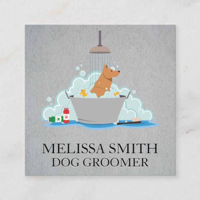 Dog Wash Square Business Card (Front)