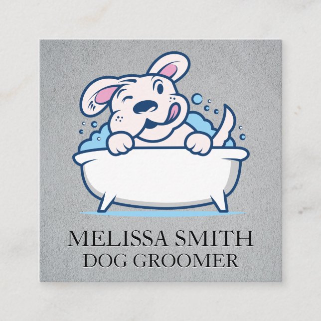 Dog Wash Square Business Card (Front)