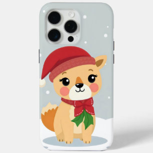 dog wearing a santa hat and scarf iPhone 15 pro max case