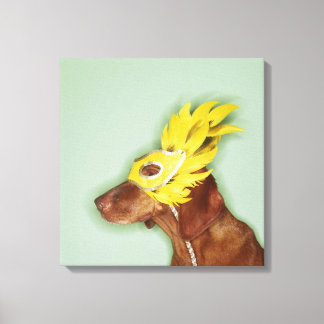 Dog wearing mask canvas print