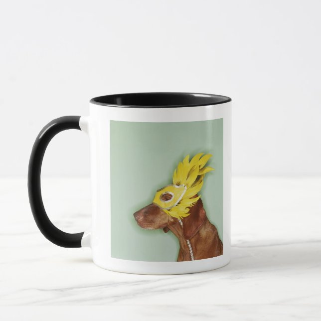 Dog wearing mask mug (Left)