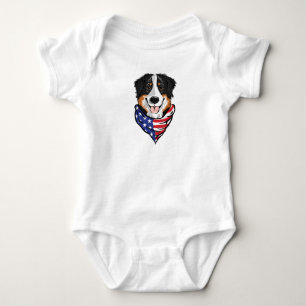Dog Wearing Neck Bandanna Baby Bodysuit