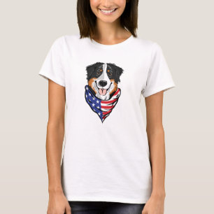 Dog Wearing Neck Bandanna T-Shirt