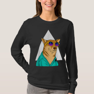 Dog Wearing Sunglasses Funny Pet Cute Cartoon Grap T-Shirt