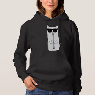 Dog Wearing Sunglasses Playing Clarinet Funny Clar Hoodie