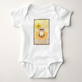 Dog Wearing Sunglasses Tiger Print T-Shirt Baby Bodysuit