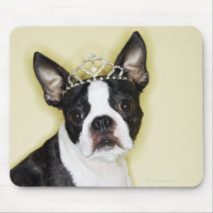 Dog wearing tiara mouse pad