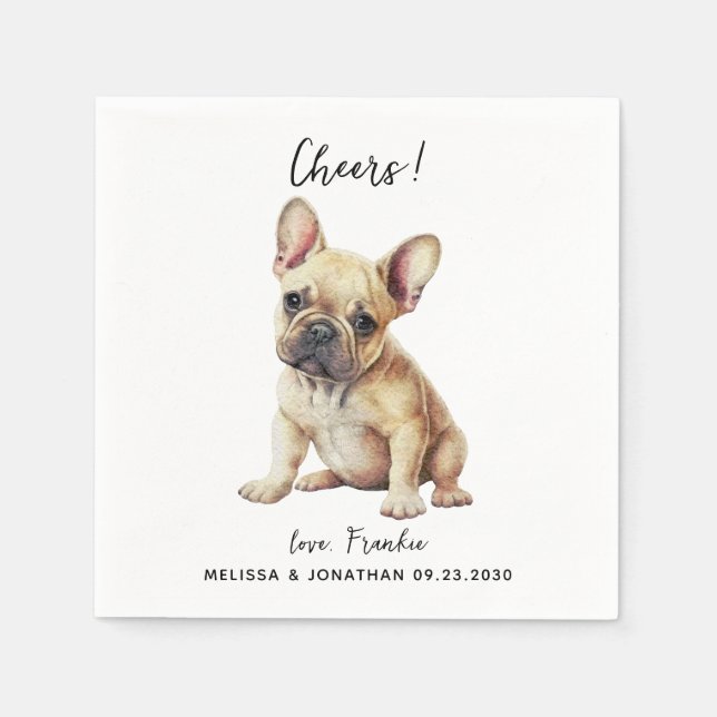 Dog Wedding Cocktail Napkin (Front)