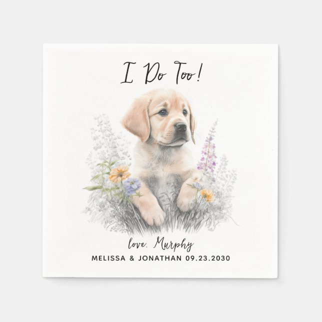 Dog Wedding Cocktail Napkin (Front)