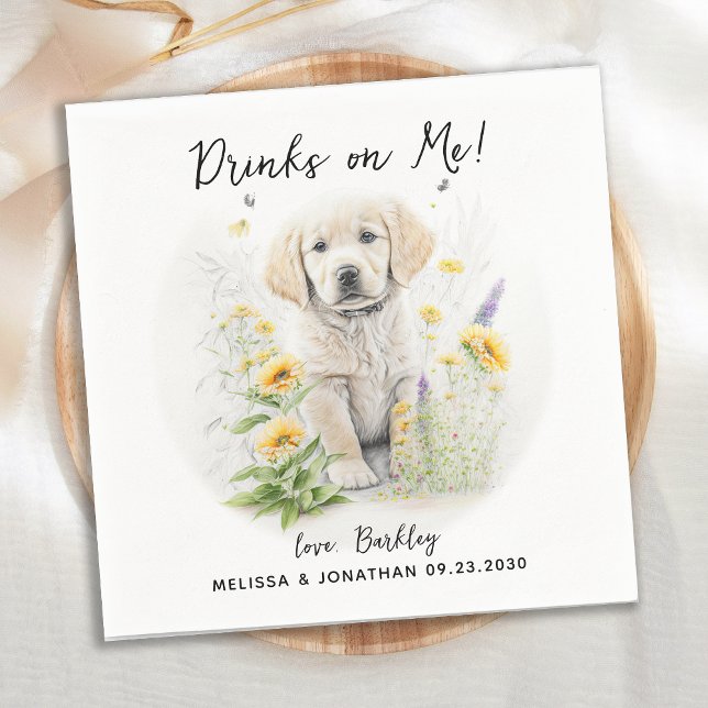 Dog Wedding Cocktail Napkin (Creator Uploaded)