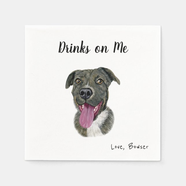 Dog Wedding Cocktail Napkins (Front)