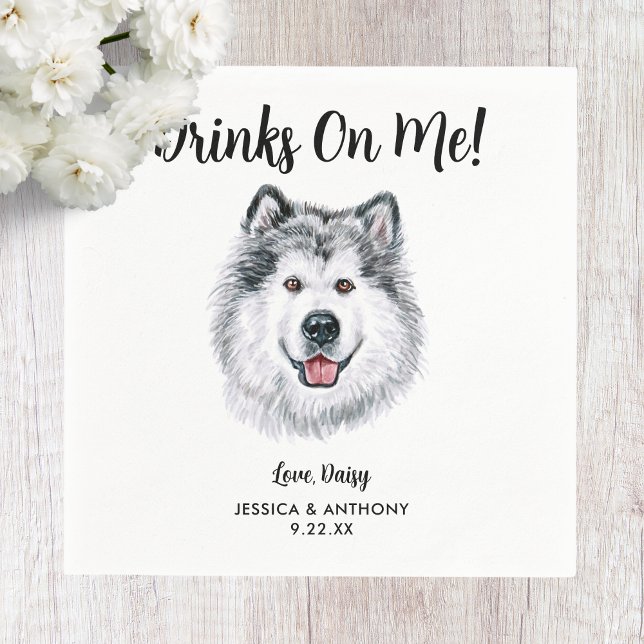 Dog Wedding Cocktail Napkins (Creator Uploaded)