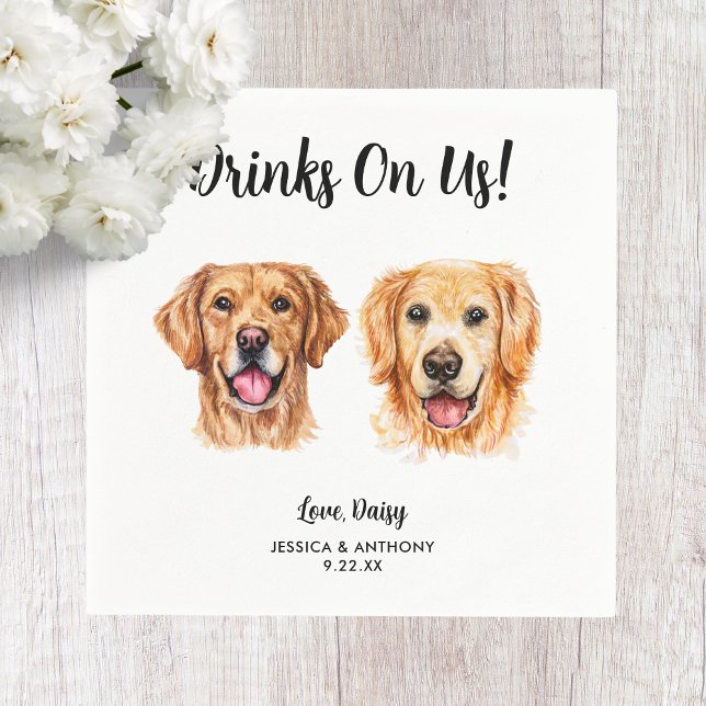 Dog Wedding Cocktail Napkins (Creator Uploaded)