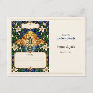 Dog Wedding Guest Book Wishes Postcard