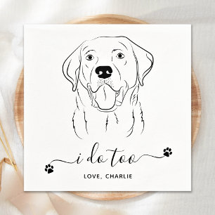 Dog Wedding I Do Too Personalise Labrador Cocktail Napkin