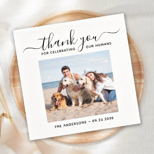 Dog Wedding Personalised Photo Napkin