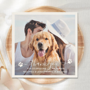 Dog Wedding Personalised Photo Thank You Napkin