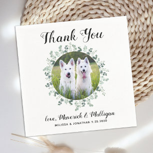 Dog Wedding Personalised Thank You Cocktail Napkin