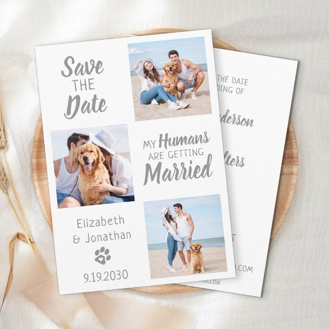Dog Wedding Photo Collage Save The Date (Creator Uploaded)