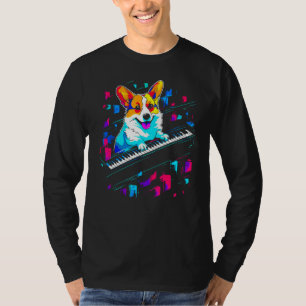 Dog Welsh Corgi Piano T-Shirt