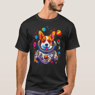Dog Welsh Corgi Planet Space Astronaut T-Shirt