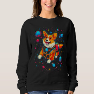 Dog Welsh Corgi Planet Space Sweatshirt