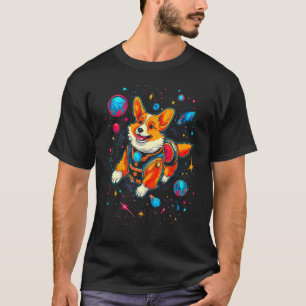Dog Welsh Corgi Planet Space T-Shirt