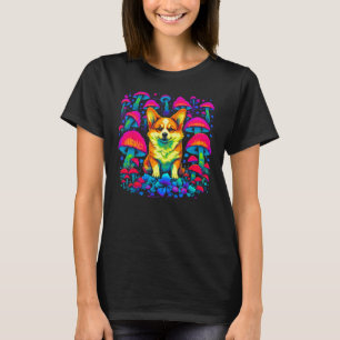 Dog Welsh Corgi Psychedelic Mushroom T-Shirt