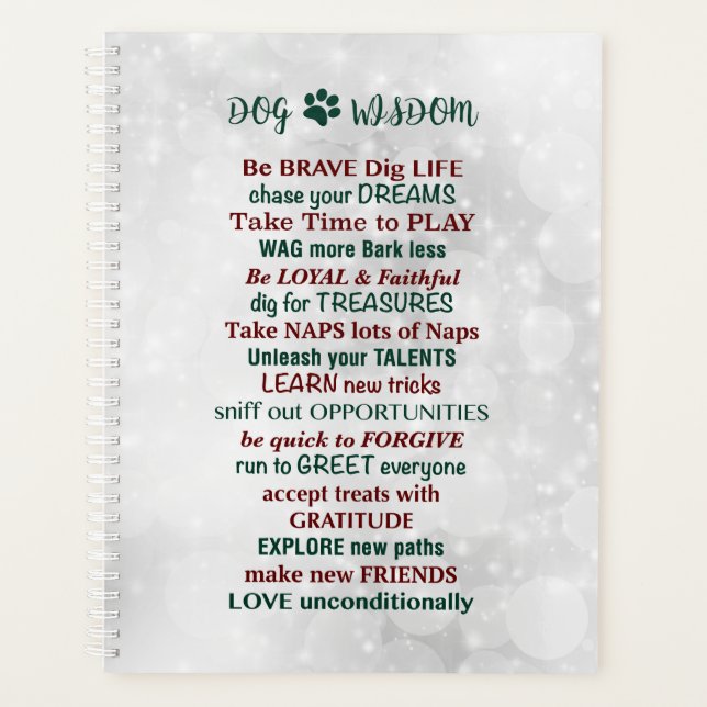 Dog Wisdom - Inspirational Planner (Front)